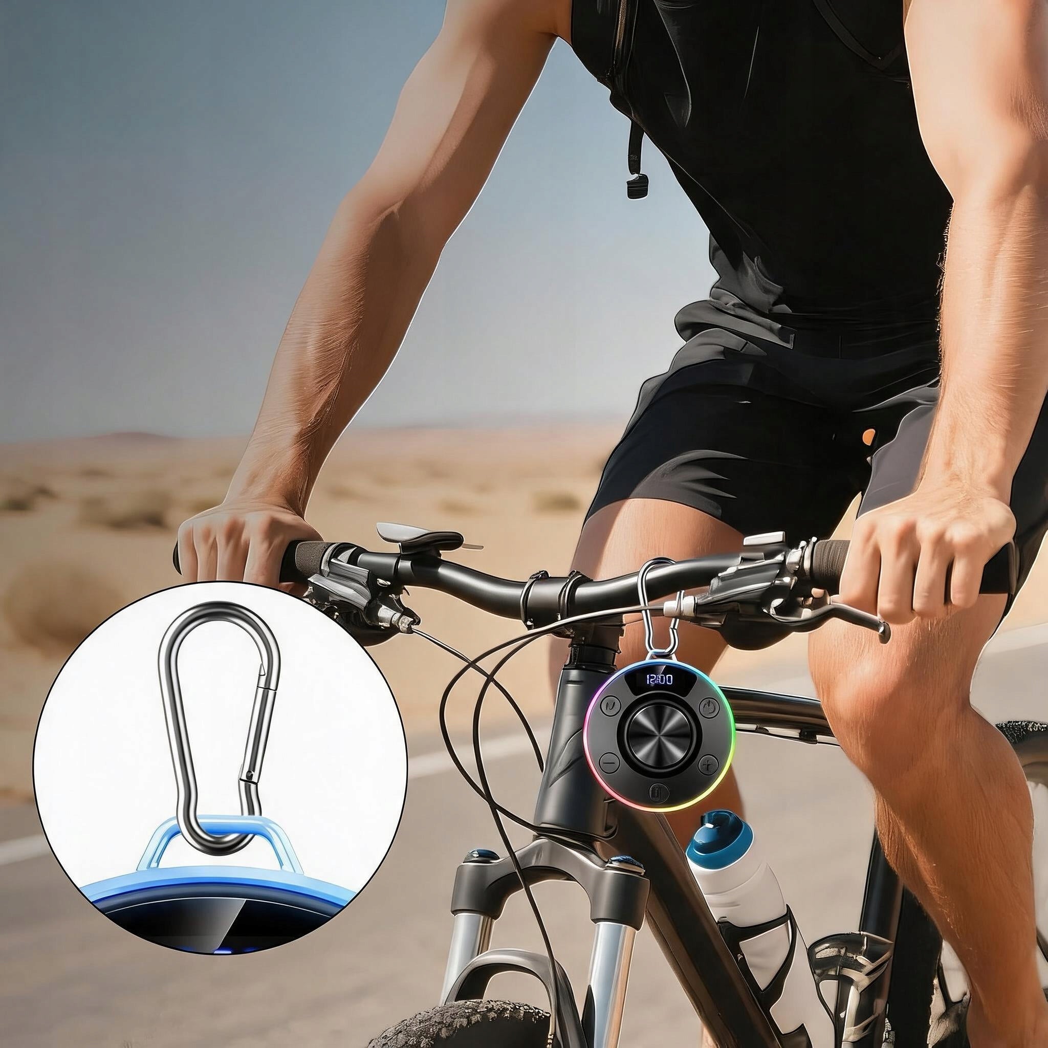 BLUETOOTH SHOWER SPEAKER IPX7 LED CLOCK RGB HOOK WATERPROOF Model other