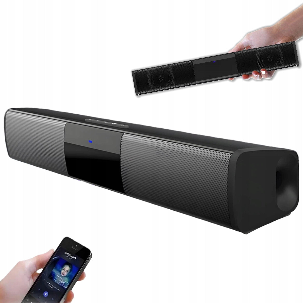 BLUETOOTH SPEAKER 5.0 FM SOUNDBAR FOR LAPTOP COMPUTER FM BLACK USB