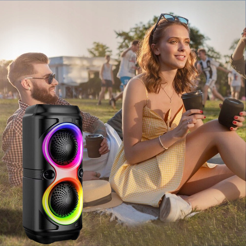 BLUETOOTH SPEAKER 5.0 WITH MICROPHONE 1800MAH BATTERY FOR EVENTS 7RGB COLORS Packaging status original