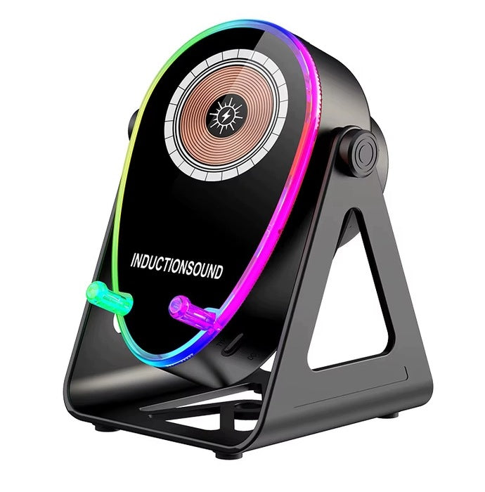 BLUETOOTH SPEAKER 5in1 LED PHONE HOLDER INDUCTION POWERBANK USB-C RGB