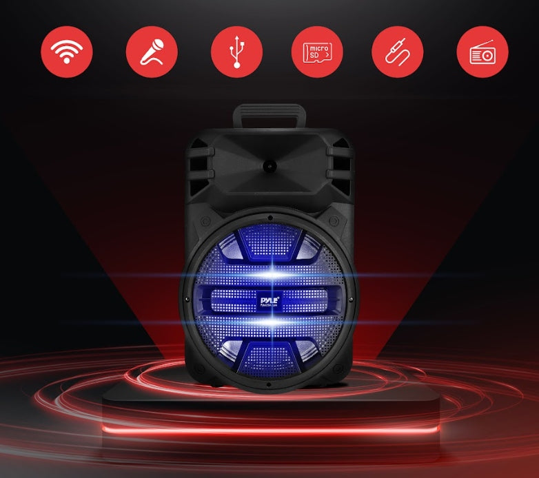 BLUETOOTH SPEAKER 800W LED USB MP3 SD MOBILE PARTY SPEAKER PYLE Packaging status original