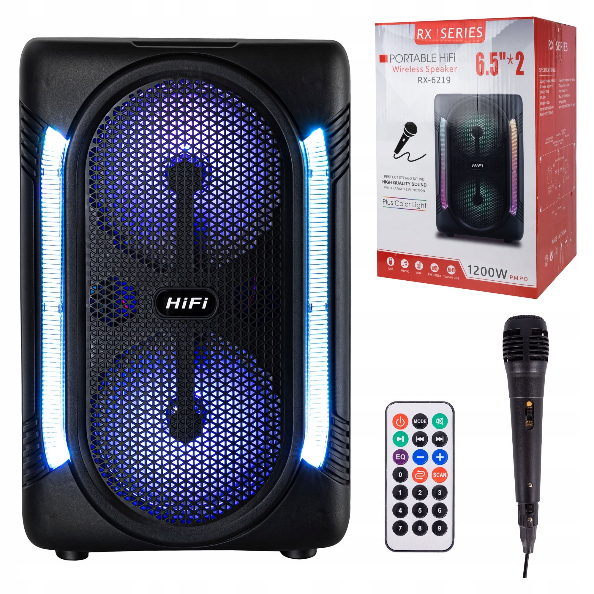 BLUETOOTH SPEAKER BOOMBOX Radio Tower MP3 Player USB KARAOKE + MICROPHONE