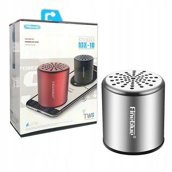 BLUETOOTH SPEAKER FINEBLUE MK-10 SILVER ALUMINUM HOUSING