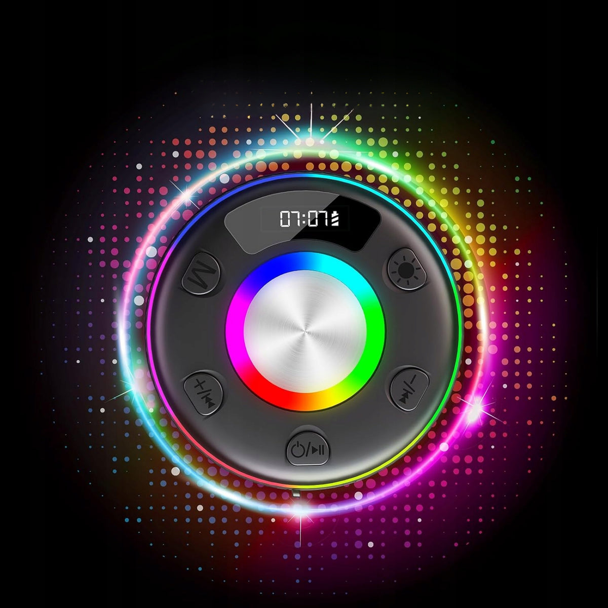 BLUETOOTH SPEAKER FOR SHOWER WATERPROOF IPX7 LED RGB RADIO FM SUCTION CUP Packaging status original