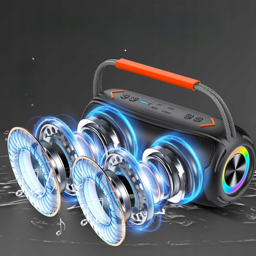 BLUETOOTH SPEAKER IPX7 AOWOKA BLUETOOTH PORTABLE LED STRONG BASS STEREO Packaging status original