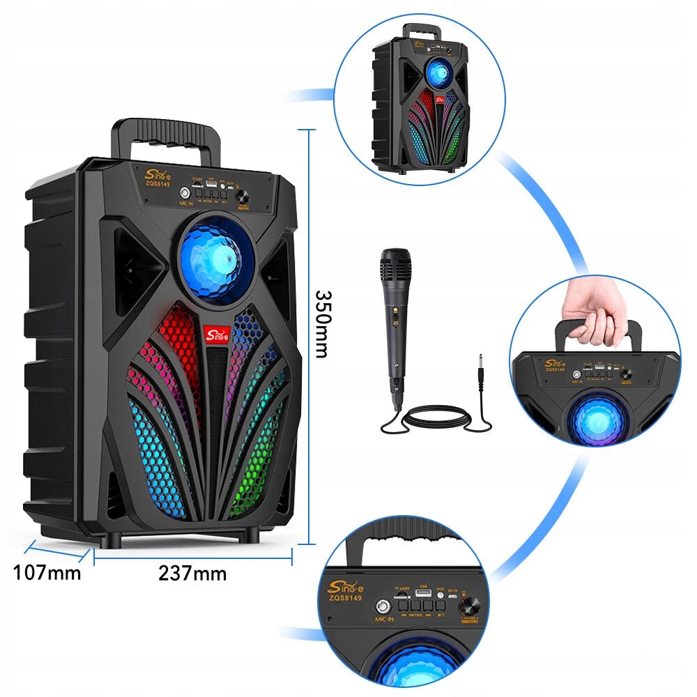 BLUETOOTH SPEAKER LARGE BOOMBOX PORTABLE WIRELESS USB KARAOKE RGB Brand no brand