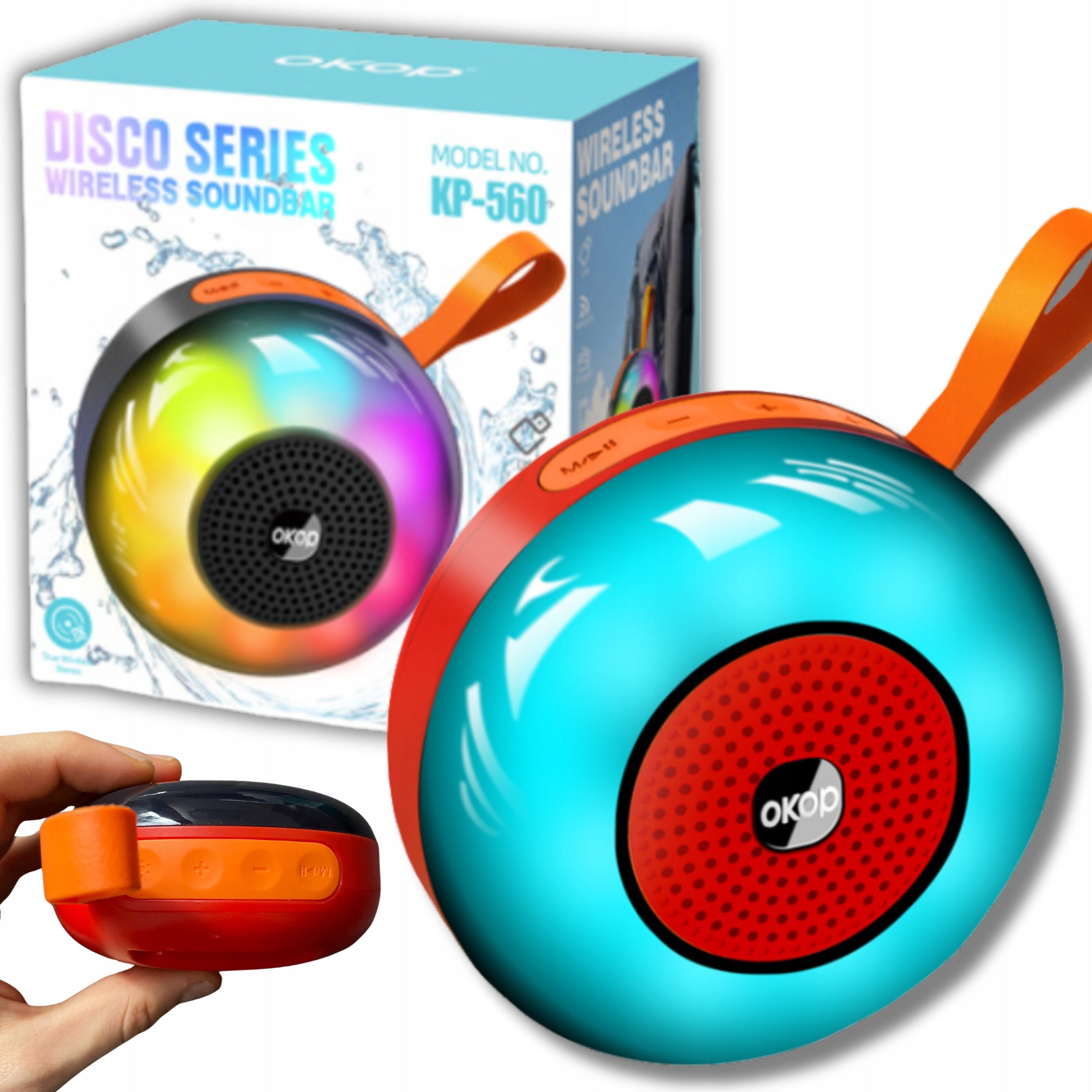 BLUETOOTH SPEAKER LED WIRELESS WATERPROOF PORTABLE 5W USB TF :09 Manufacturer code KP-560