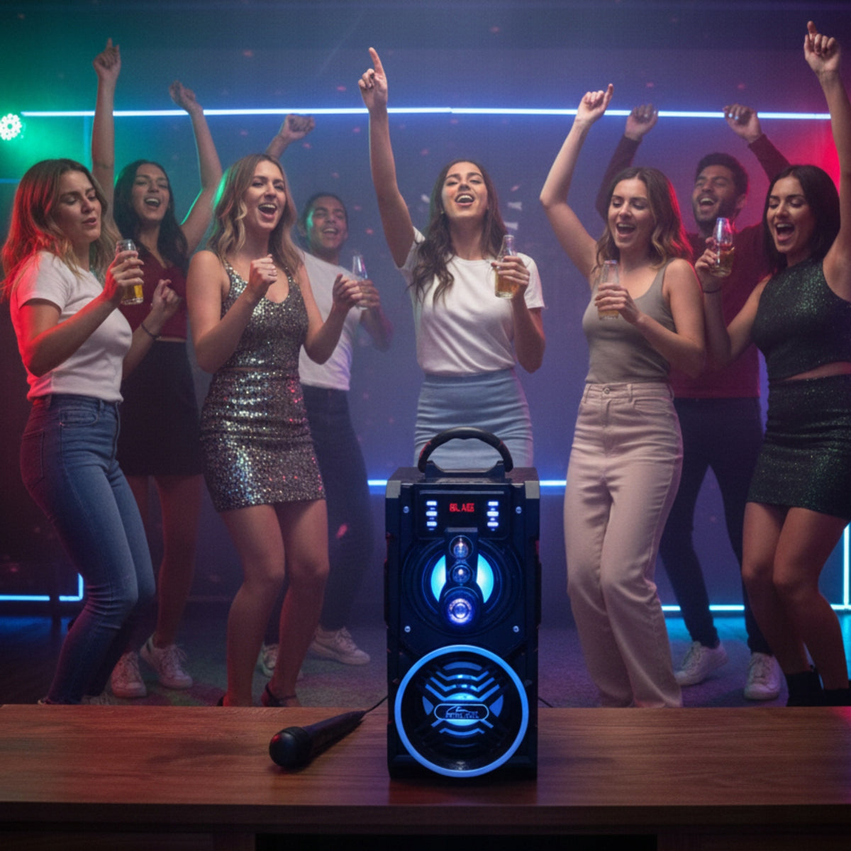 BLUETOOTH SPEAKER PORTABLE 850W KARAOKE COLUMN RADIO FM MOBILE BOOMBOX Packaging status original
