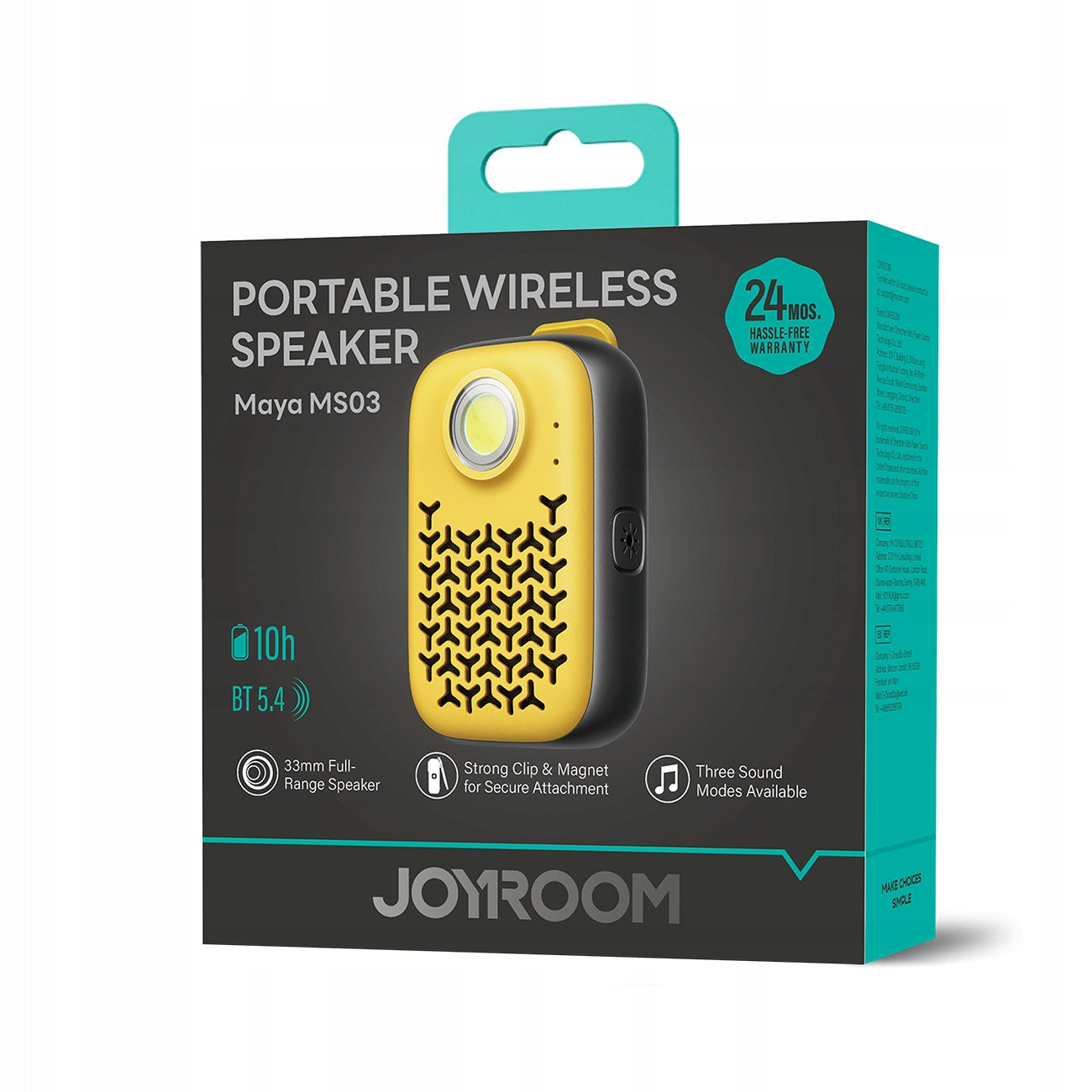 BLUETOOTH SPEAKER PORTABLE BUILT-IN FLASHLIGHT DURABLE WATER AND DUST RESISTANT Manufacturer code 6956116790837