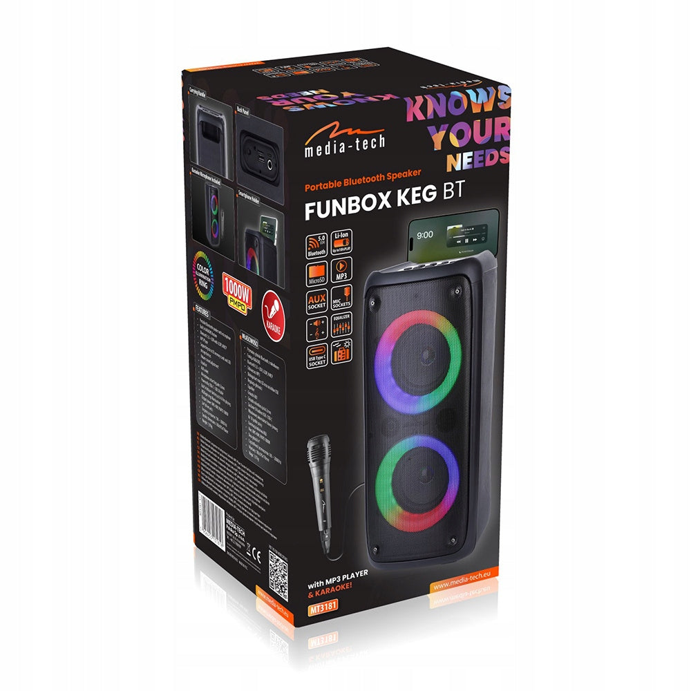 BLUETOOTH SPEAKER PORTABLE FUNBOX KARAOKE MP3 POWERFUL 40W 10H ACTION EAN (GTIN) 752830407893