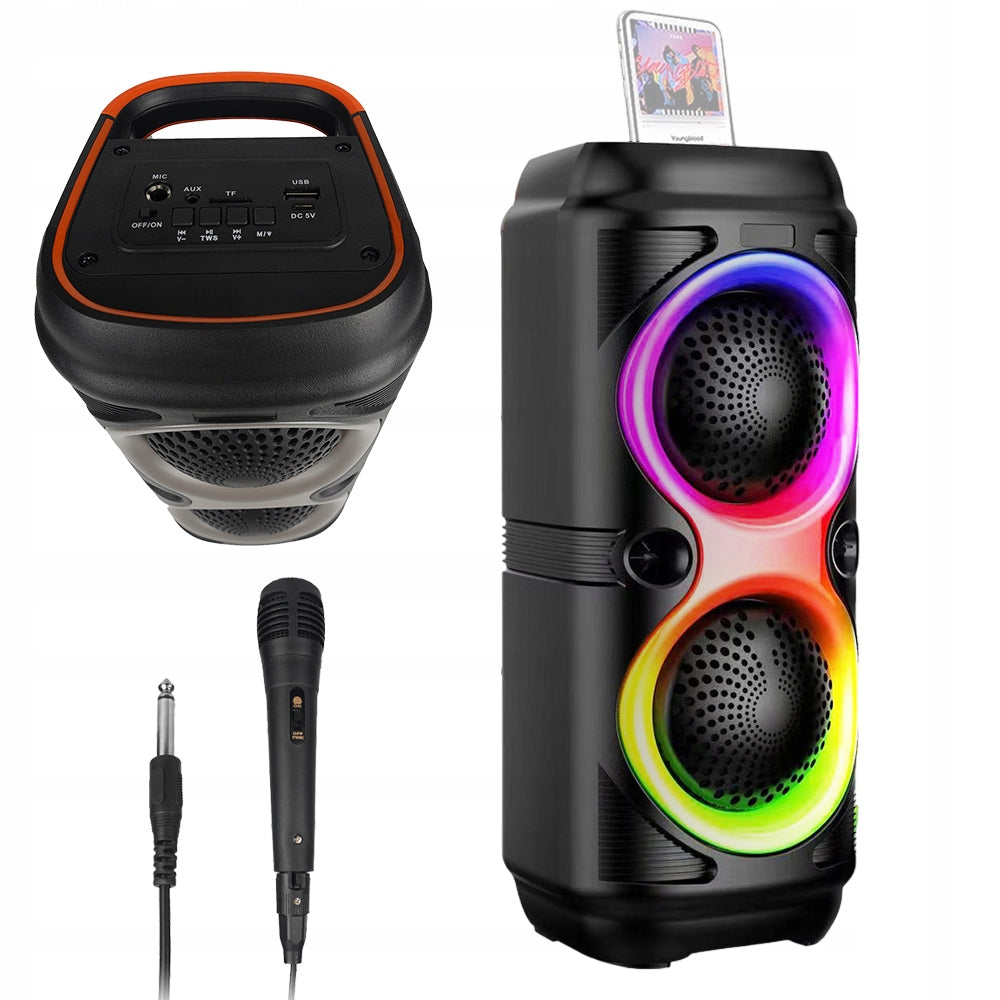 BLUETOOTH SPEAKER PORTABLE HIFI STEREO TWS WITH COLOR LED BACKLIGHT