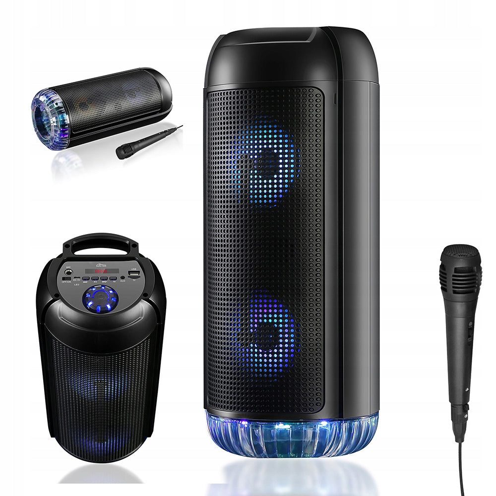 BLUETOOTH SPEAKER PORTABLE KARAOKE PARTYBOX 30W BLACK CAPACIOUS BATTERY
