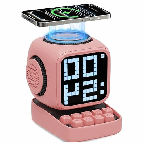 BLUETOOTH SPEAKER PORTABLE PIXEL RETRO WITH WIRELESS CHARGING