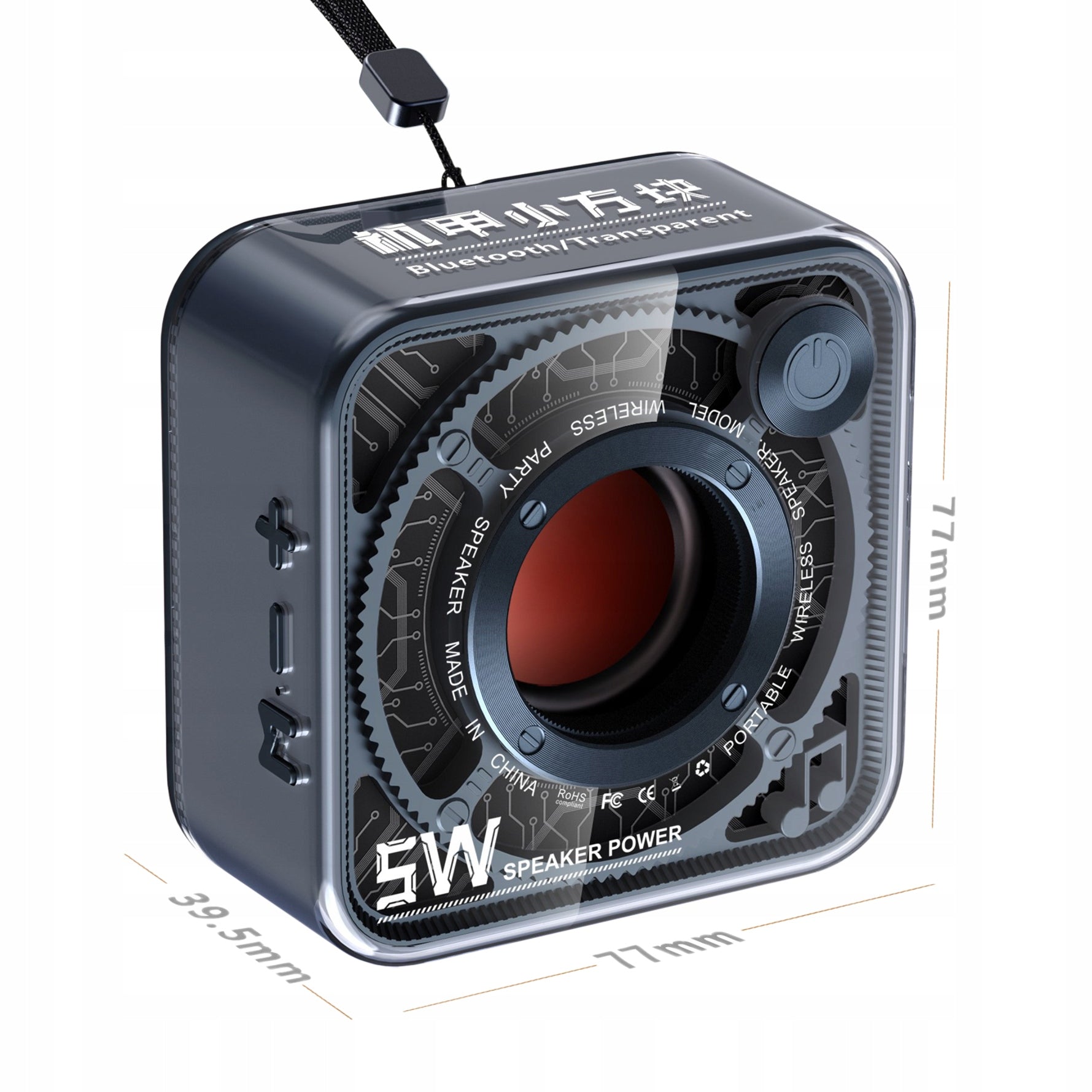 BLUETOOTH SPEAKER PORTABLE WIRELESS 5W BASS MicroSD 4h WITH MICROPHONE Manufacturer code DW12BLUE