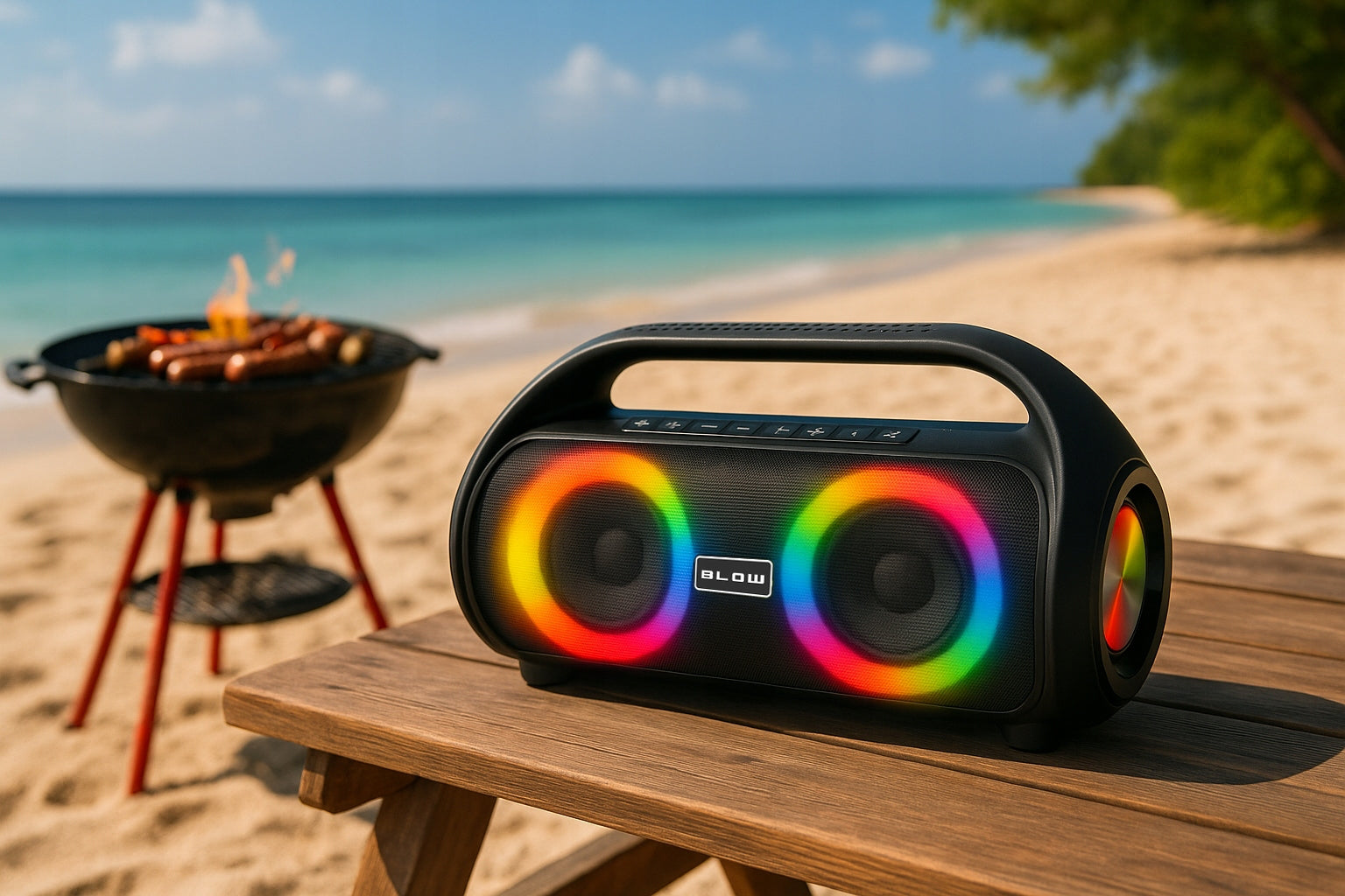 BLUETOOTH SPEAKER PORTABLE WIRELESS WATERPROOF IPX5 RADIO FM USB RGB EAN (GTIN) 5900804144410