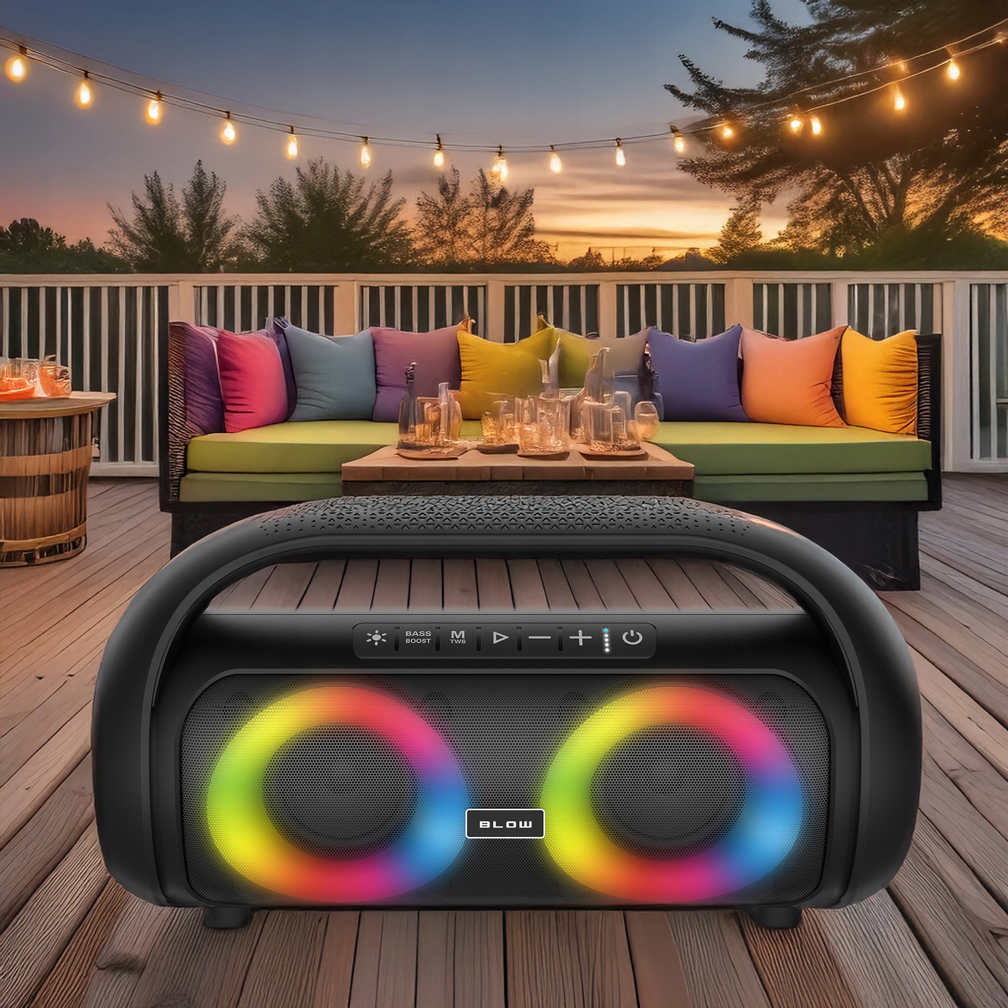 BLUETOOTH SPEAKER PORTABLE WIRELESS WATERPROOF IPX5 RADIO FM USB RGB Packaging status original