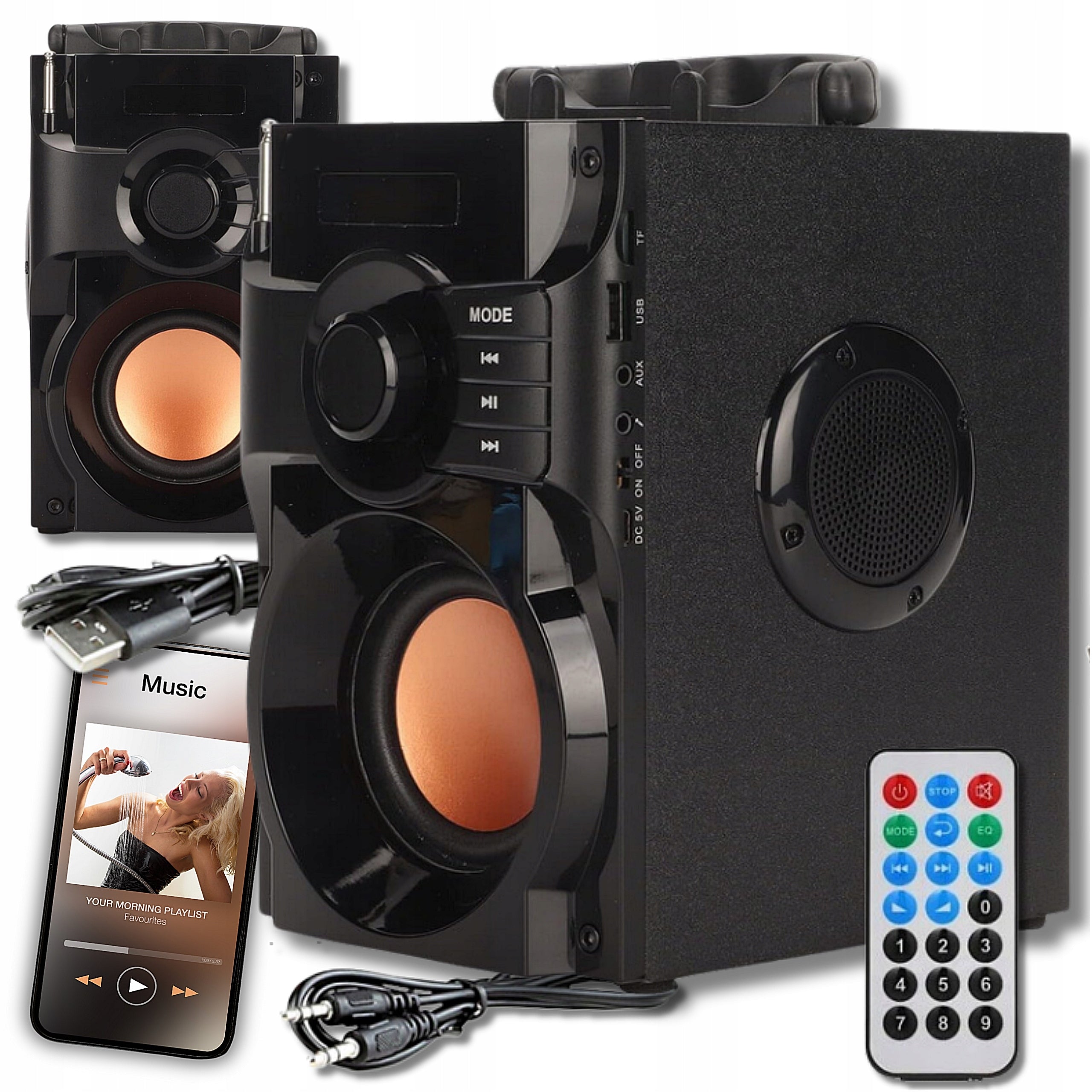 BLUETOOTH SPEAKER Portable FM RADIO WIRELESS USB AUX Tower A11 +PILOT Packaging status original