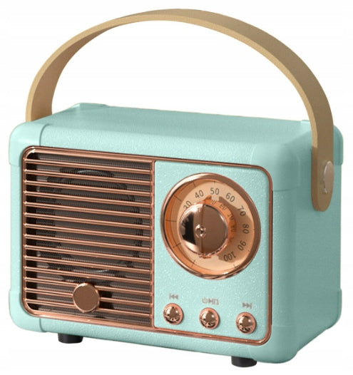 BLUETOOTH SPEAKER RADIO RETRO GIFT BLUE Brand no brand