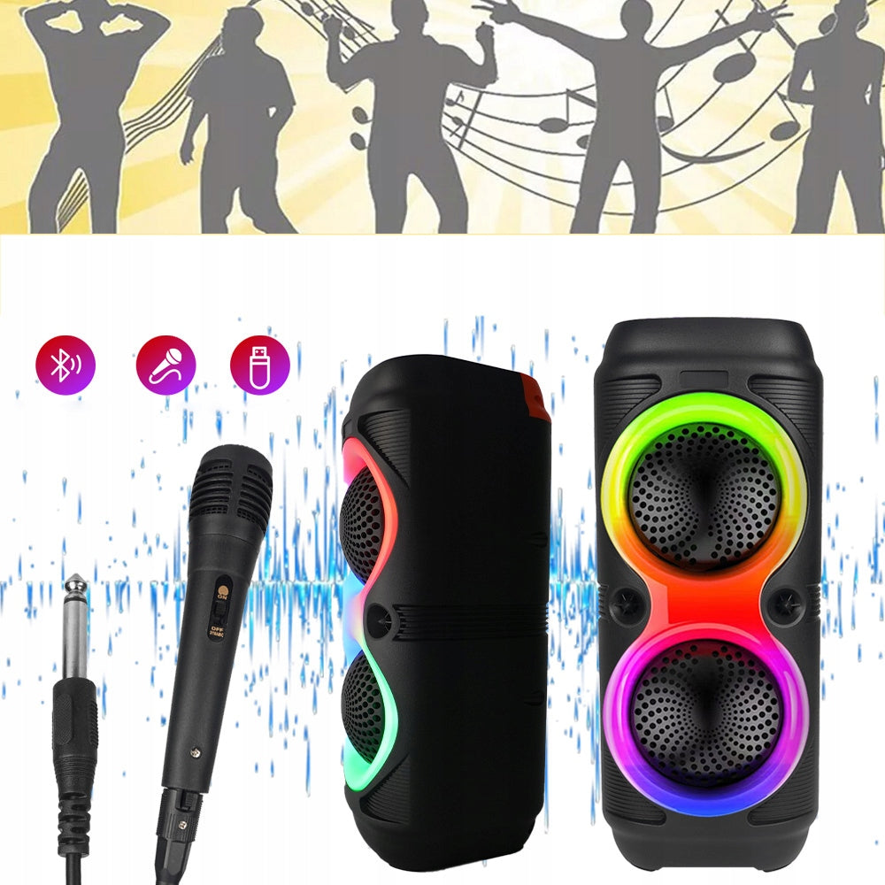 BLUETOOTH SPEAKER RGB LED COLUMN MICROPHONE WIRELESS PORTABLE KARAOKE Model other