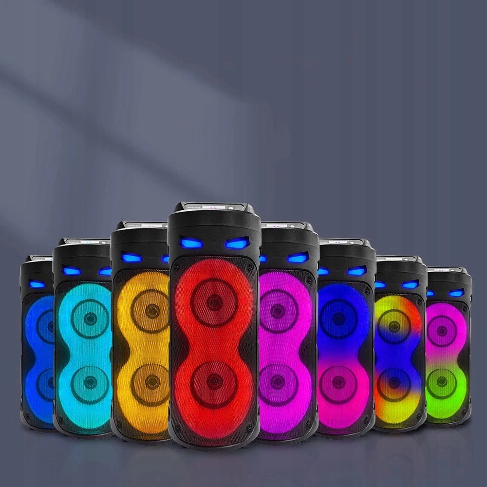 BLUETOOTH SPEAKER TWS PAIR STEREO KARAOKE MICROPHONE LED RGB USB TF PORTABLE Packaging status original
