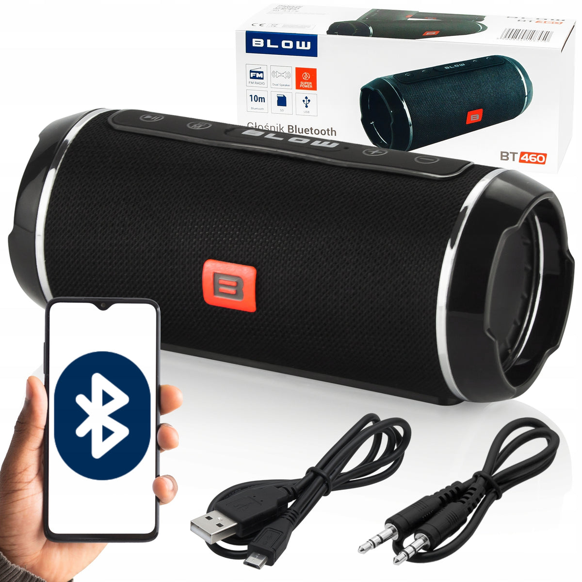 BLUETOOTH SPEAKER USB SD AUX RADIO FM BOOMBOX PORTABLE 20W BT 5.3