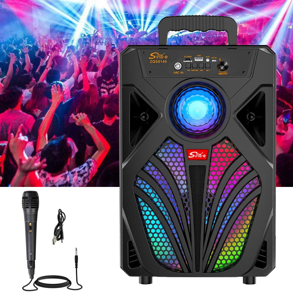 BLUETOOTH SPEAKER WIRELESS BOOMBOX LED USB SD FM Function TWS LED
