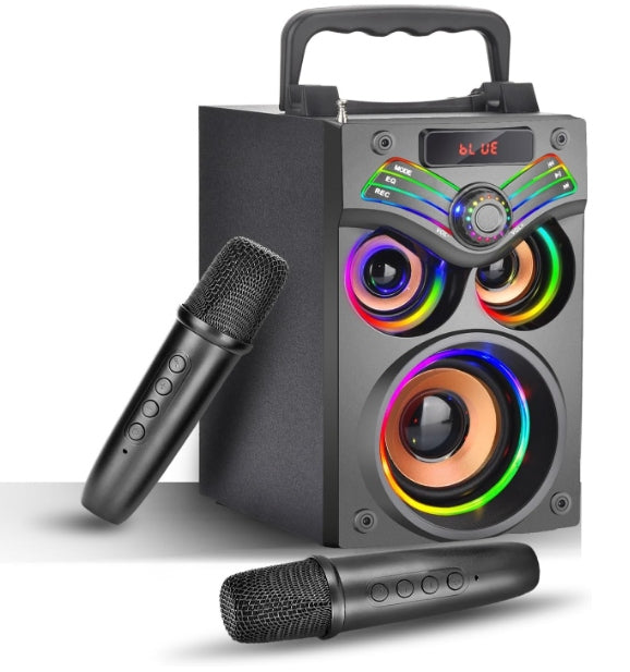 BLUETOOTH SPEAKER WIRELESS PARTY SUPNIA H77 LED KARAOKE 2xMICROPHONE