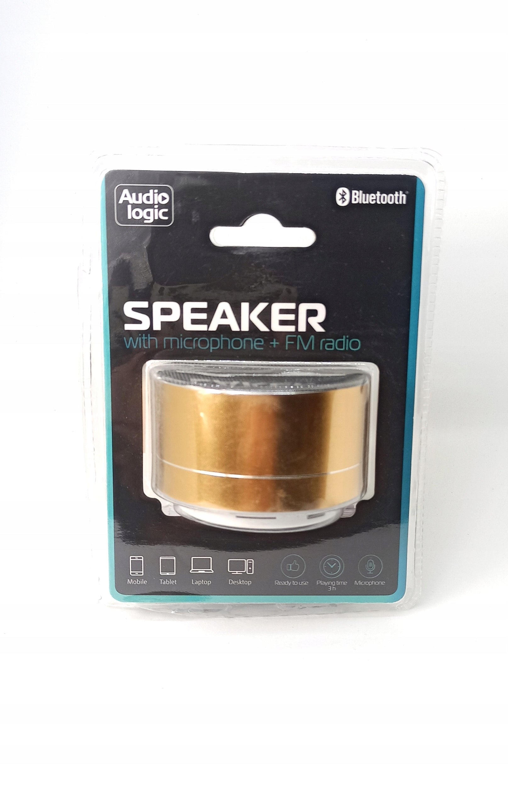 BLUETOOTH SPEAKER WITH MICROPHONE AND FM RADIO.