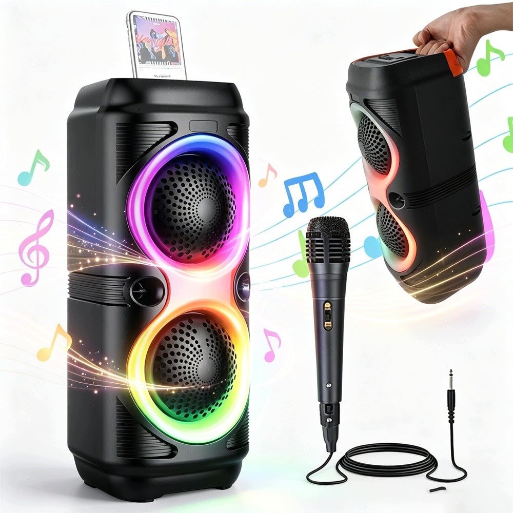 BLUETOOTH SPEAKER WITH STRONG BASS AND LIGHT SYNCHRONIZATION