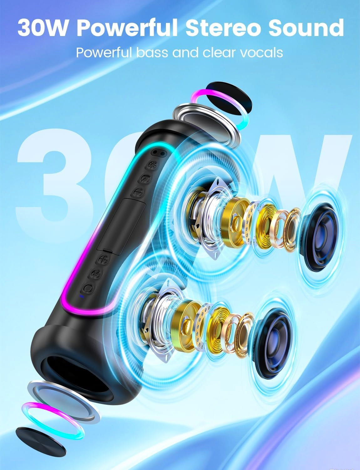BLUETOOTH SPEAKER WITH STRONG SOUND RANGE 30 M IPX5 3600 MAH 30H RGB Model other