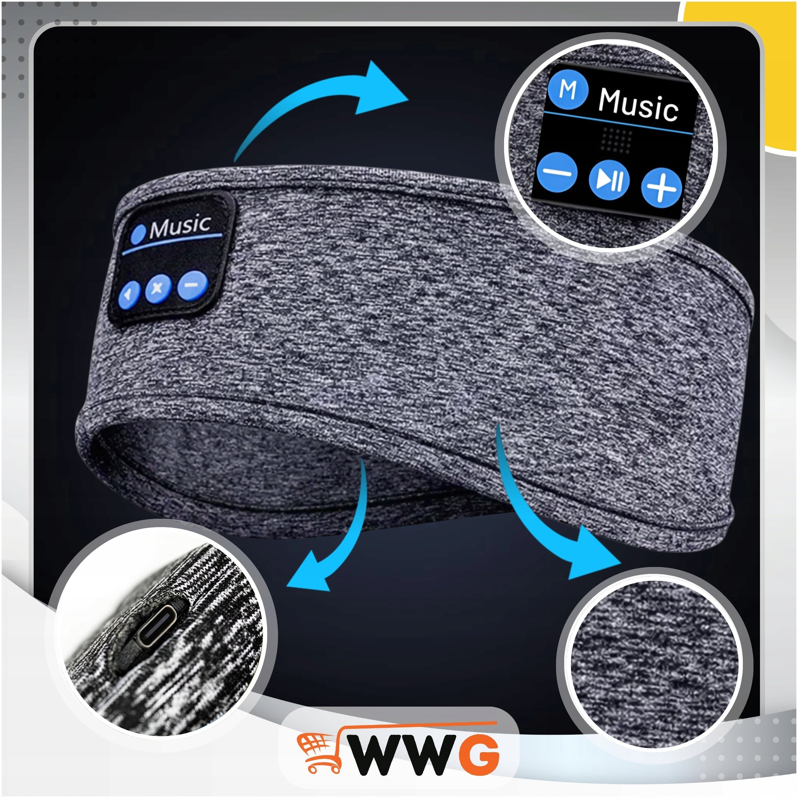 BLUETOOTH SPORTS HEADBAND WITH HEADPHONES FOR RUNNING SLEEPING EYES Manufacturer code 6921279683029