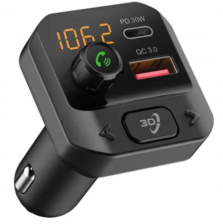 BLUETOOTH TRANSMITTER FM CAR CHARGER STRONG BASS FM USB-C PD QC3.0 EAN (GTIN) 5900804139386