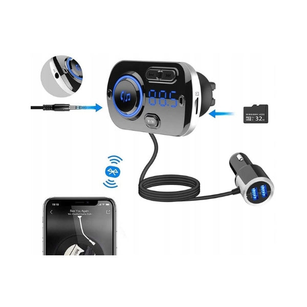 BLUETOOTH TRANSMITTER FM CAR FAST CHARGER USB-C AUX TALK BC49 Manufacturer code 5906871013437