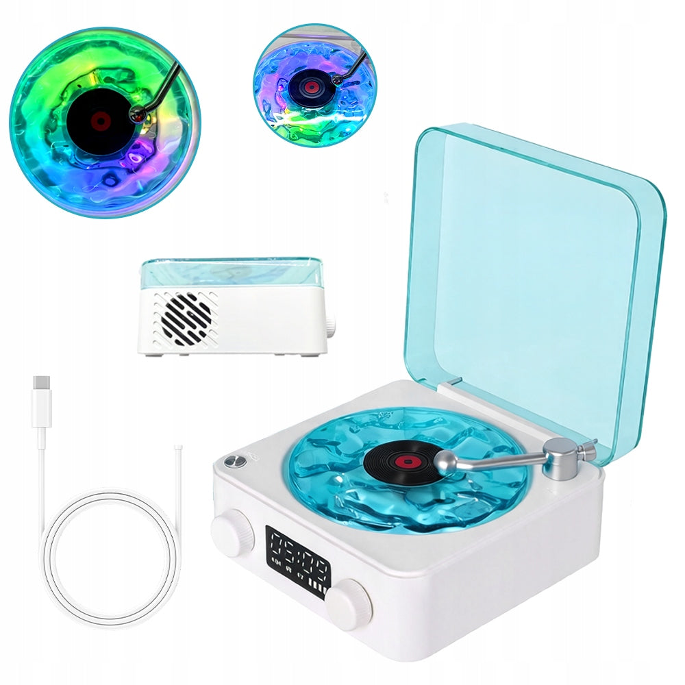 BLUETOOTH TURNTABLE WITH RGB LIGHTING AND 4 NATURE SOUNDS Power supply rechargeable battery