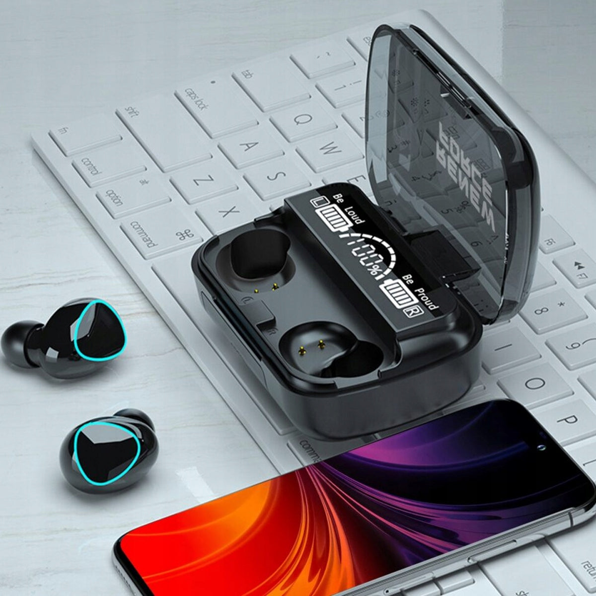 BLUETOOTH WIRELESS EARBUDS +EDR POWERBANK CASE M10 Brand Kruger&Matz