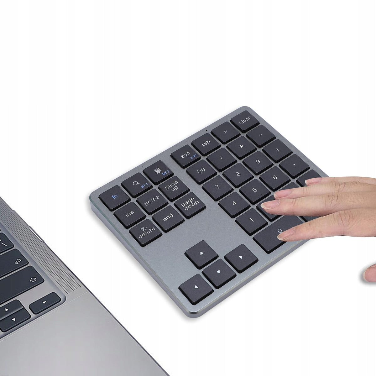 BLUETOOTH WIRELESS NUMERIC KEYPAD FOR MULTITASKING GREY