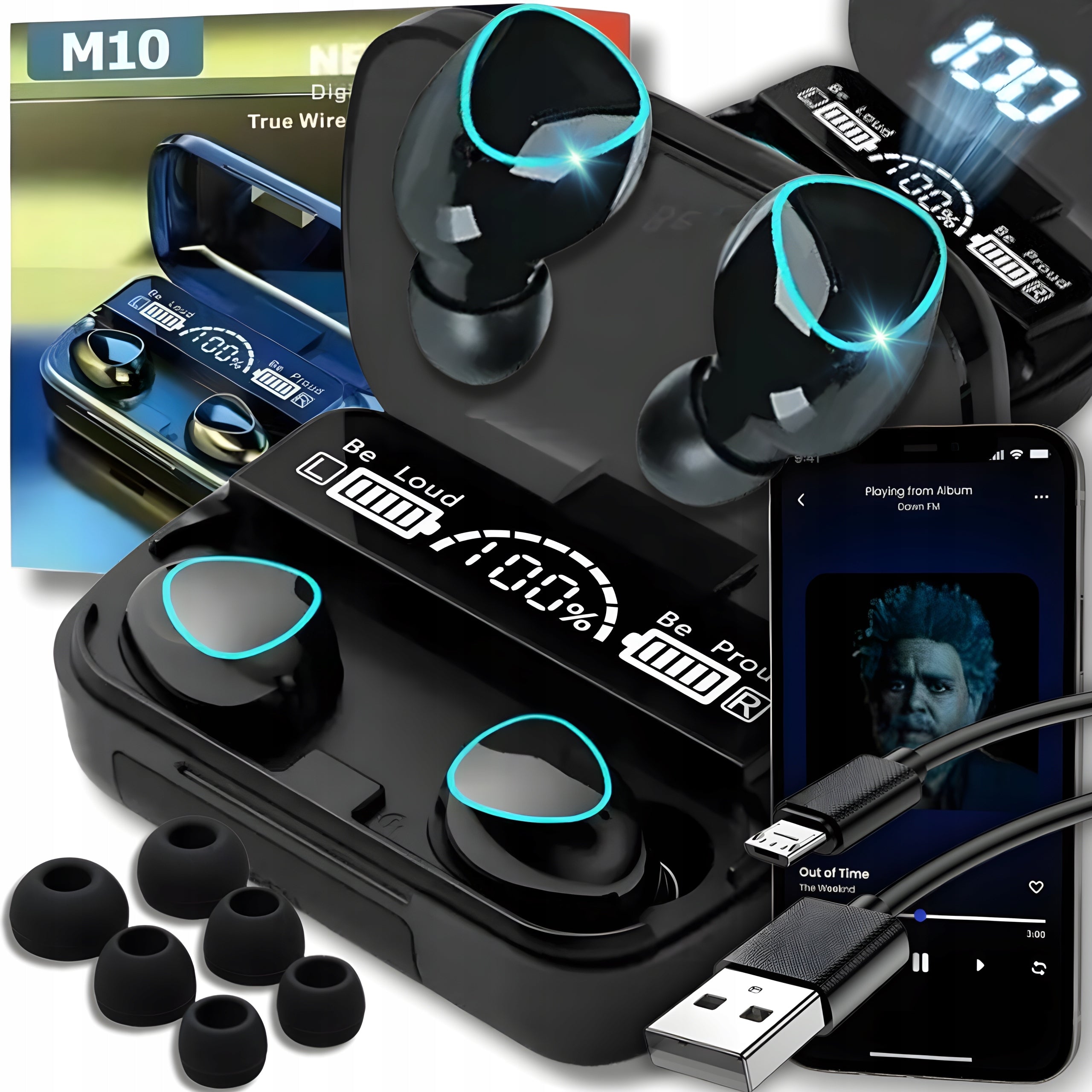 BLUETOOTH WIRELESS SPORTS GAMING EARBUDS WITH POWER BANK