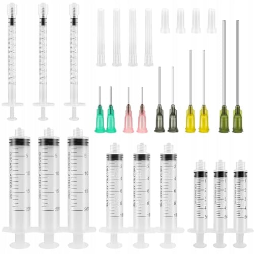 BLUNT NEEDLE SYRINGES 12 PIECES 1 ML 5 ML 10 ML 20 ML steel Medical device no