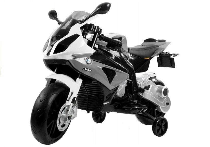 BMW BATTERY MOTOR S1000RR SILVER WITH SIDE WHEELS FOR CHILDREN Brand Lean cars