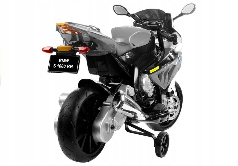 BMW BATTERY MOTOR S1000RR SILVER WITH SIDE WHEELS FOR CHILDREN Maximum speed 5 km/h