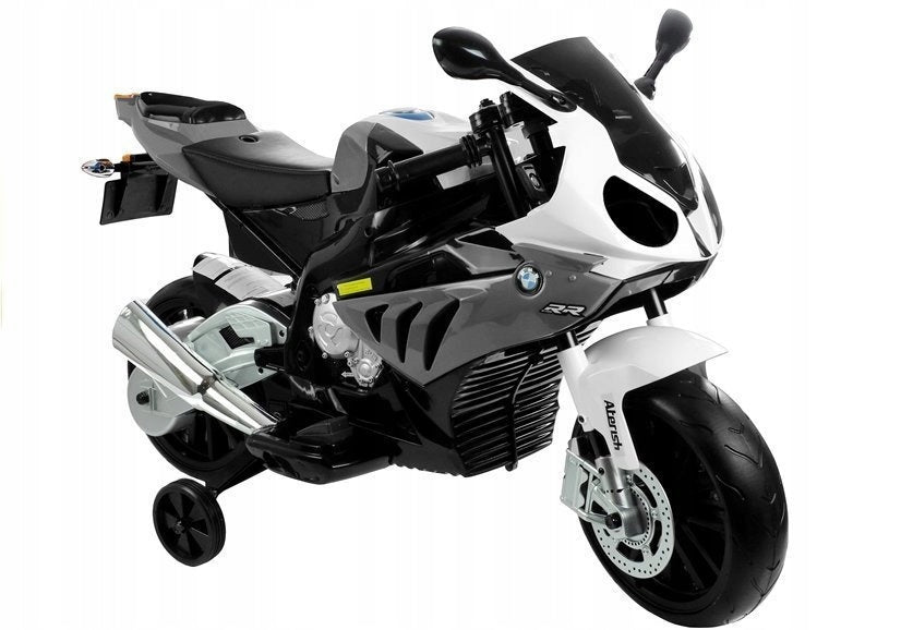 BMW BATTERY MOTOR S1000RR SILVER WITH SIDE WHEELS FOR CHILDREN