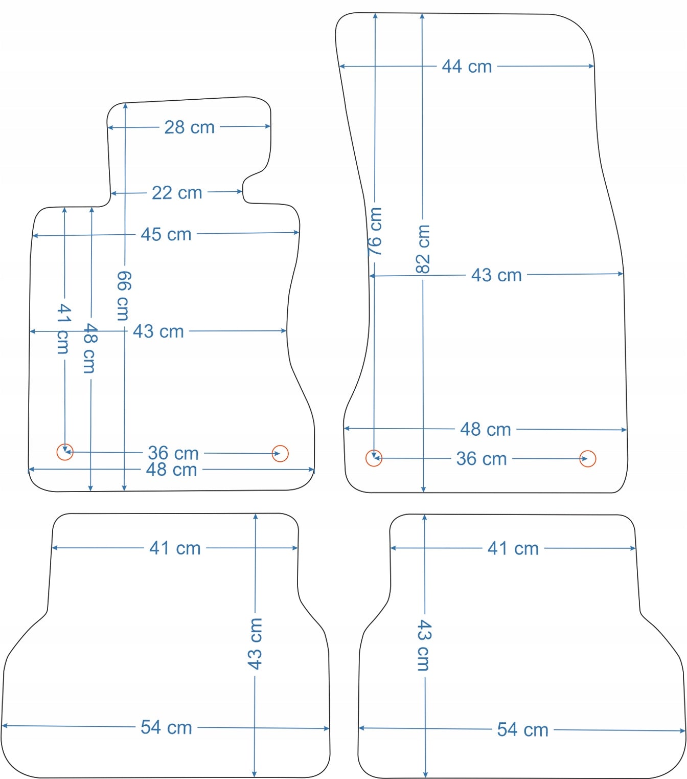 BMW E60/E61 2003-2010r. Black Velour Rugs - Silver. Manufacturer Aldos