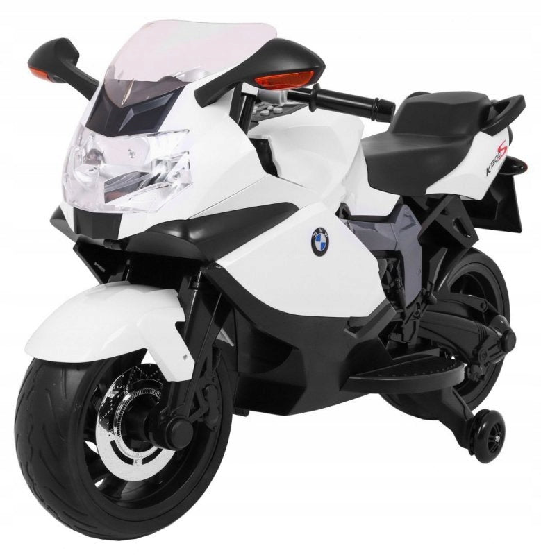 BMW K1300S Battery Motor for Kids White + Auxiliary Wheels +