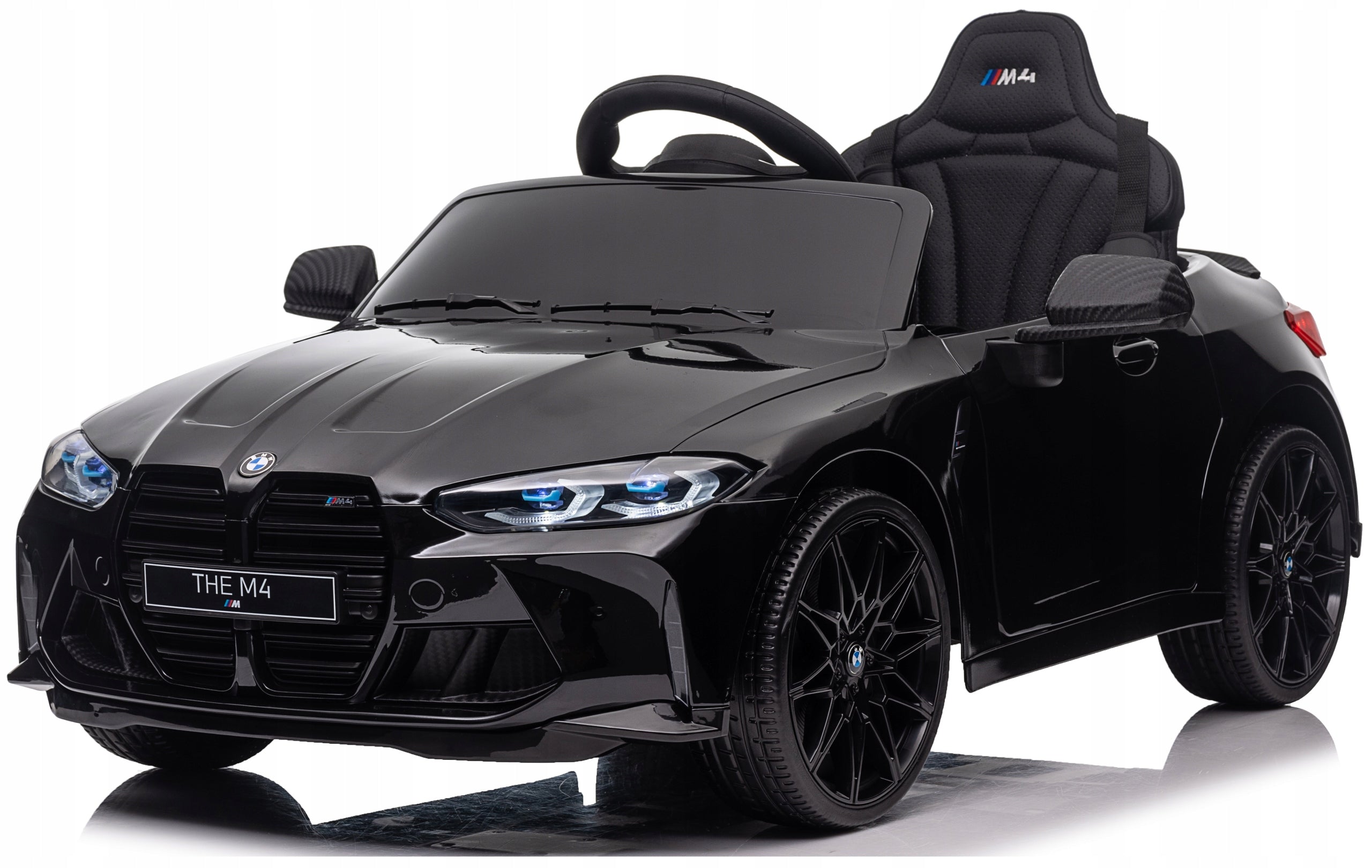 BMW M4 AUTO BATTERY CAR LEATHER SOFT EVA WHEELS 2x45W LED REMOTE CONTROL