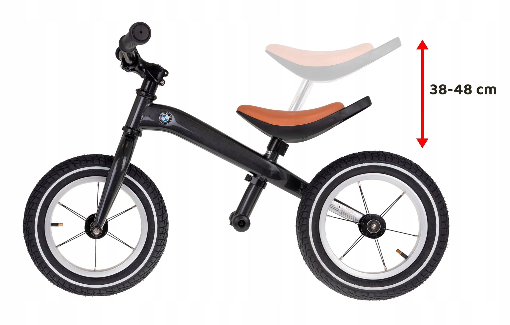 BMW Rastar balance bike for children faux leather pumped tires Color black