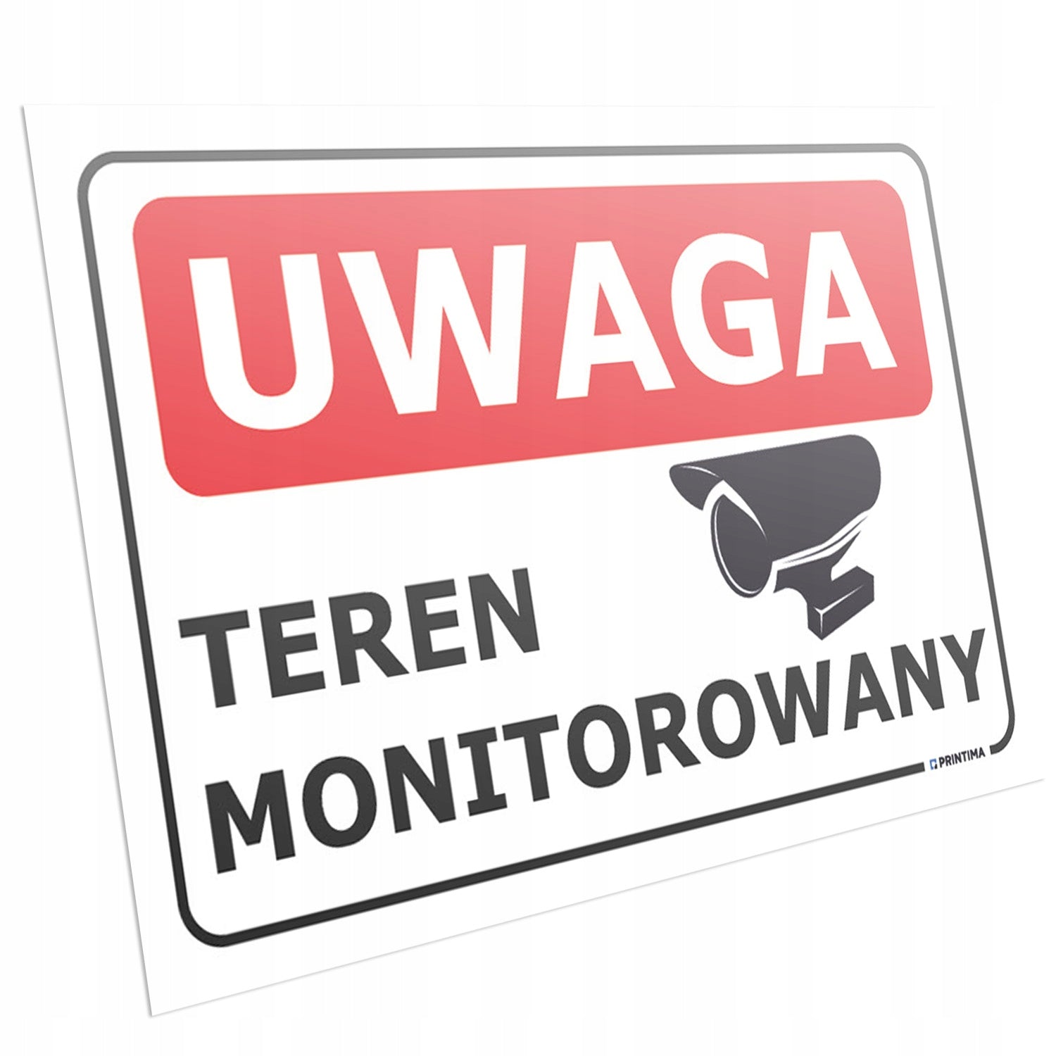 BOARD PLATE MONITORED FACILITY ATTENTION PROTECTED AREA | 32x21cm | PVC