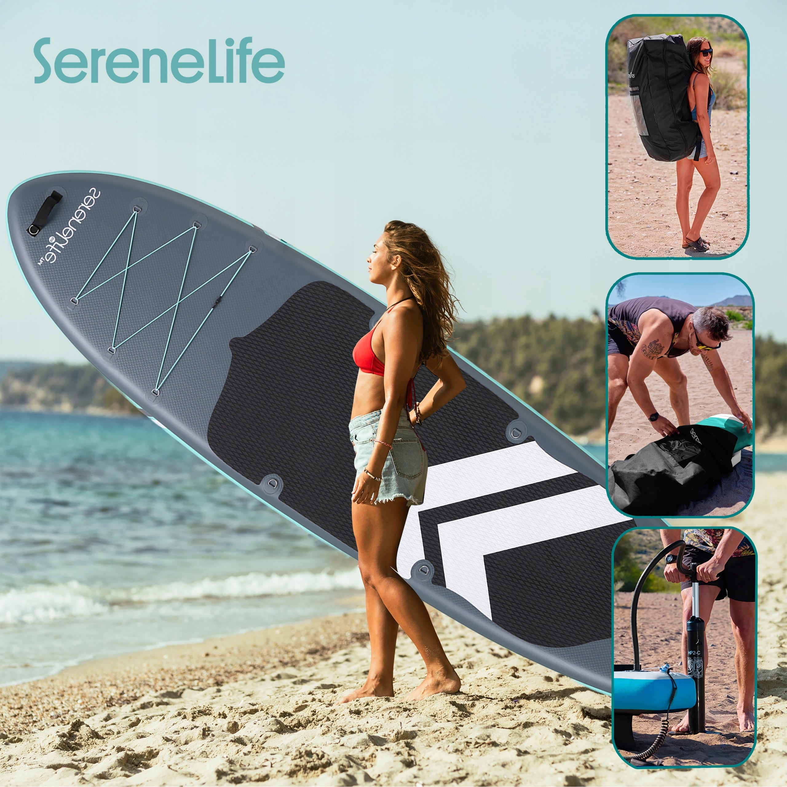 BOARD SUP 350 CM FOR 2 PEOPLE STABLE WIDE ACCESSORIES BAG SERENELIFE Kind SUP board