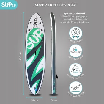 BOARD SUP SUPER 10'6' LIGHT 320 CM BOARD ACCESSORIES STANDARD Packaging status original