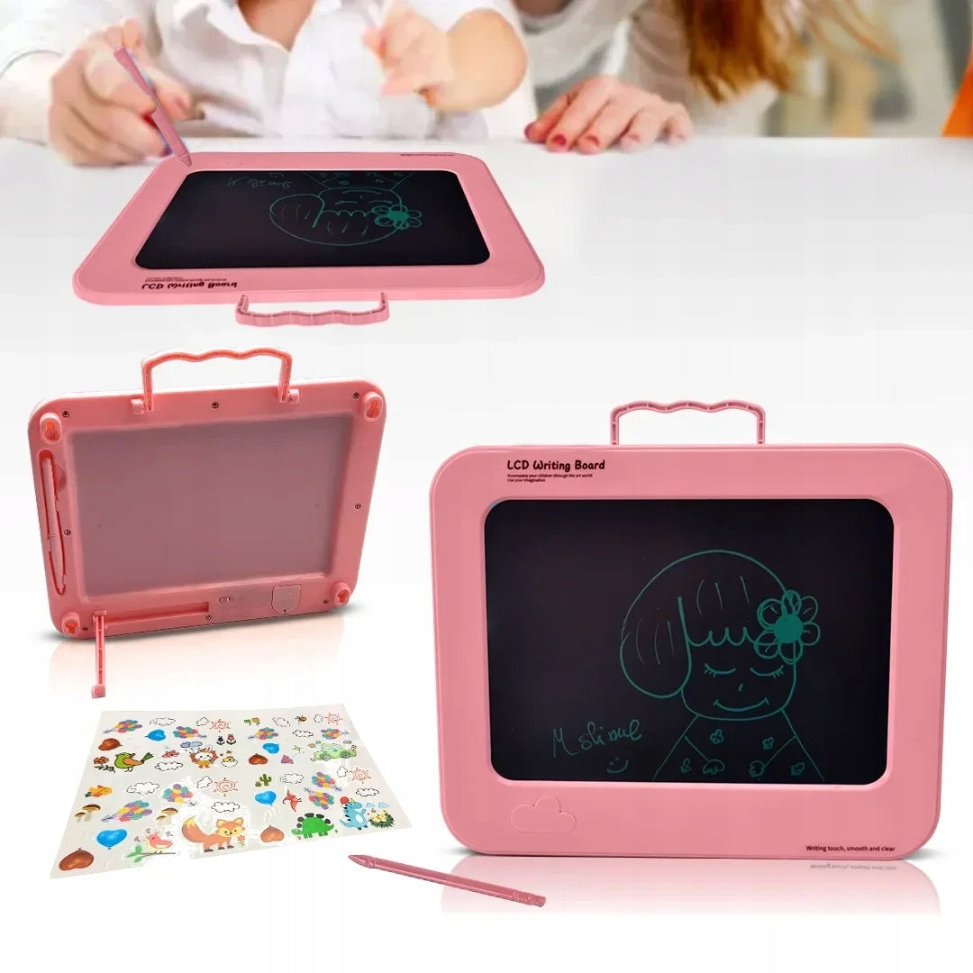 BOARD ZNIKOPIS DRAWING TABLET FOR CHILDREN WITH STICKERS 9'' PINK
