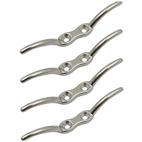 BOAT MOORING CLEAT STAINLESS STEEL ROPE FASTENING 4 PCS. metal